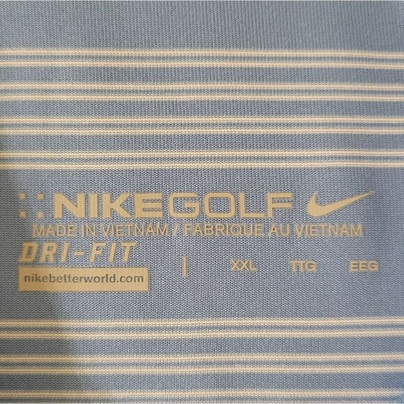 Nike Men's Blue Stripe Golf Sport Dri-FIT® Polo - Picture 3 of 13